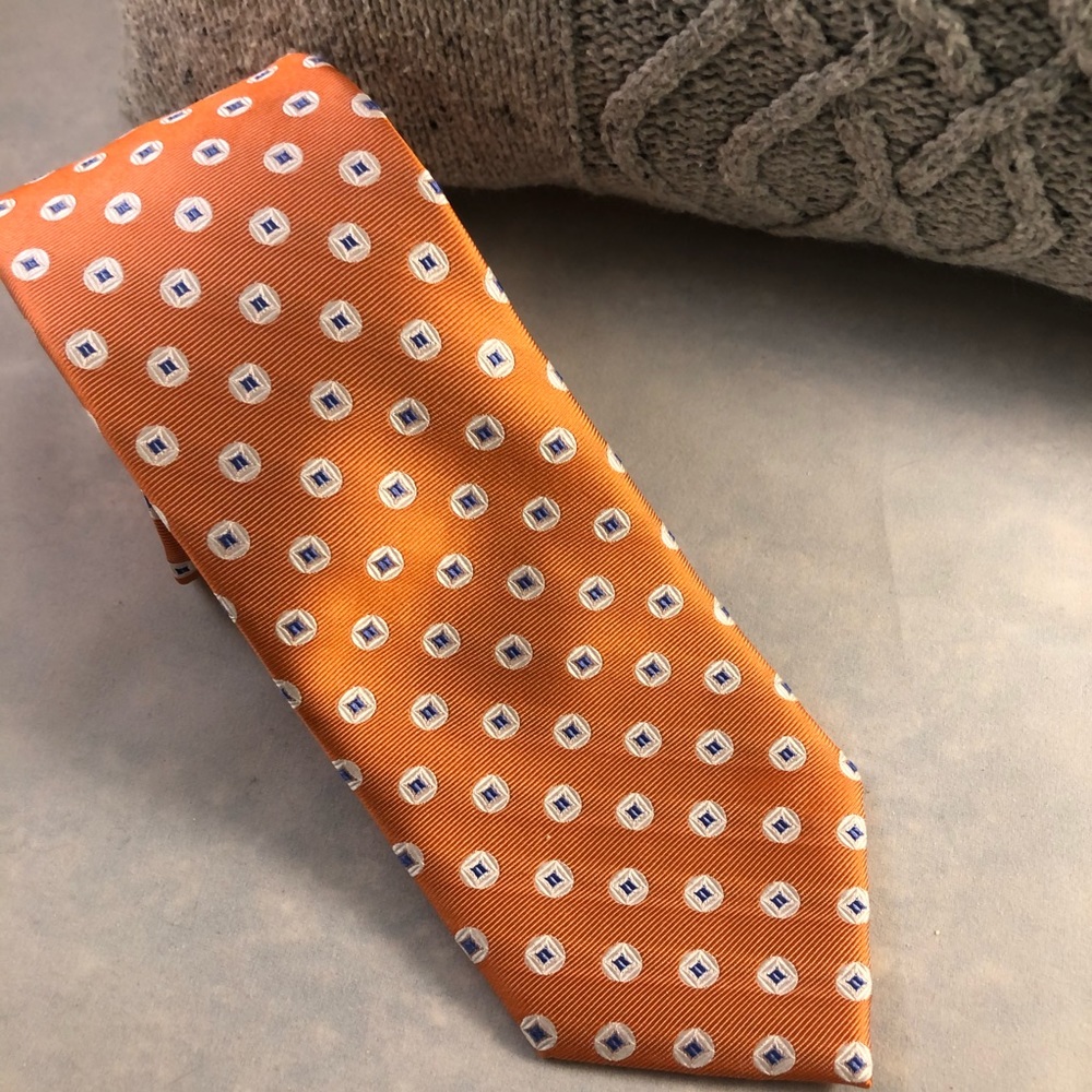 Stafford 100% silk tie orange.